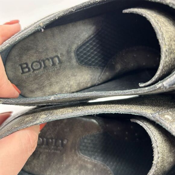 Born Women's Arletta Gray Leather Cap Toe Oxford Brogue Lace Up Shoes Size 8 - Picture 12 of 15